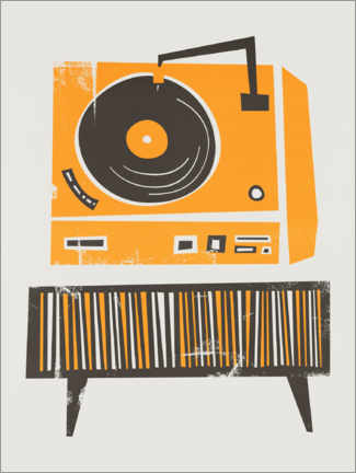 Wood print  Record Player - Fox &amp; Velvet