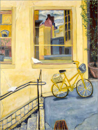 Poster Yellow Bike in Montmartre