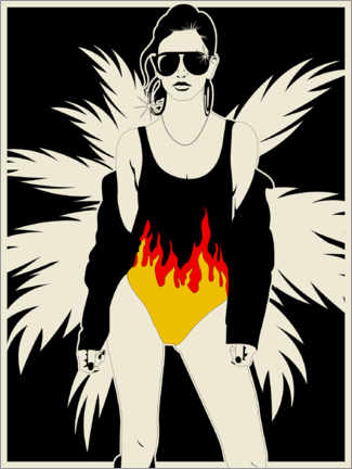 Foam board print  Woman with flaming swimsuit - dolceQ