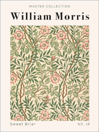 Wood print  Sweet Briar No. 18 - William Morris