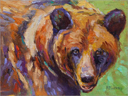 Wood print  Martha the grizzly bear - Roberta Murray