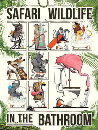 Poster Safari Wildlife in the Bathroom II