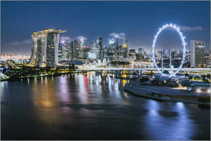 Poster  Singapore skyline at night - Matteo Colombo