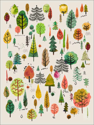 Gallery print  Colorful park trees - Ninola Design