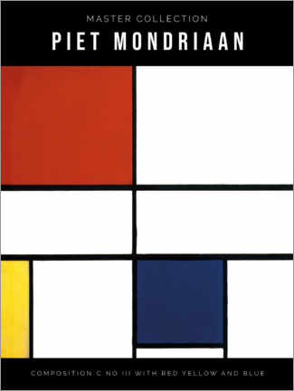 Wall sticker  Mondriaan - Composition C (No. III) with red, yellow and blue - Piet Mondriaan