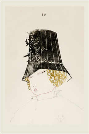 Canvas print  Design for a Hat, Plate 4, illustration from Wiener Werkstatt Mode 1914/15 - Dagobert Peche