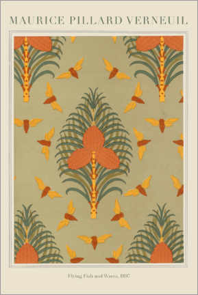Aluminium print  Design for wallpaper Cicadas and Pine - Maurice Pillard Verneuil