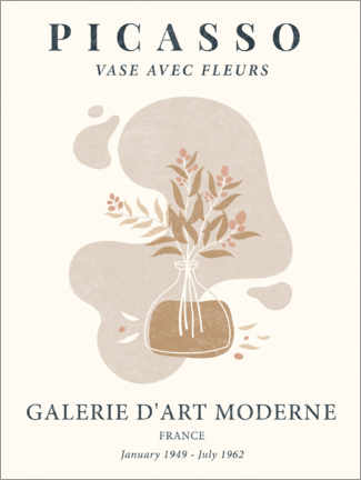 Poster Picasso, vase avec fleurs