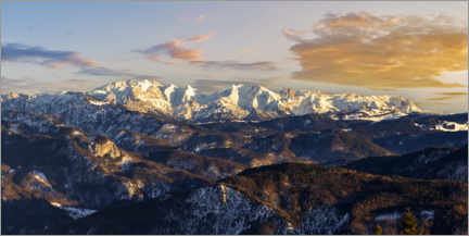 Canvas print  Bavarian Alps in Chiemgau with a view of Watzmann - Dieter Meyrl