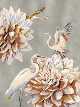 Acrylic print  Cranes and lilies - Studio Carper