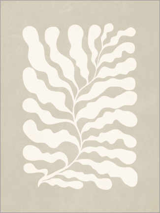 Foam board print  Abstract beige plant - Olga Telnova