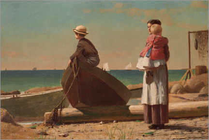 Canvas print  Dad's Coming!, 1873 - Winslow Homer