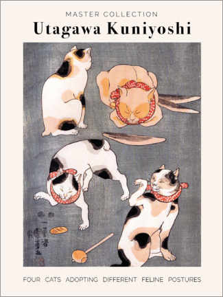 Foam board print  Utagawa Kuniyoshi - Feline postures - Utagawa Kuniyoshi