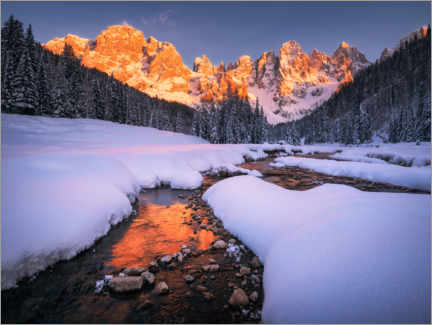 Poster Wintry sunset in the Dolomites