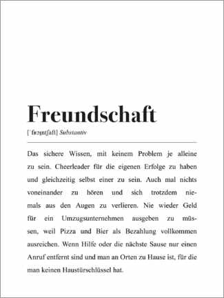 Poster Friendship definition (German)