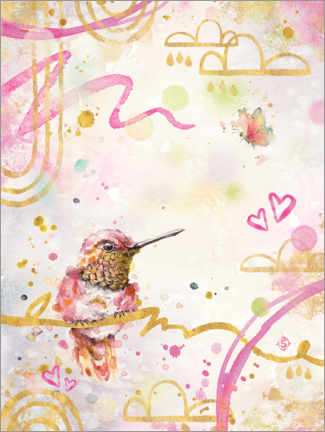 Poster  Fluffy Hummingbird - Sillier Than Sally