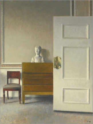 Canvas print  Interior with a bust - Vilhelm Hammershøi