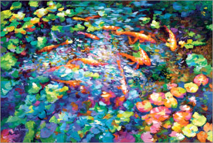 Canvas print  Koi Fish Pond - Leon Devenice