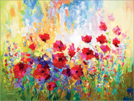 Canvas print  Poppy Flower Field Colourful II - Leon Devenice