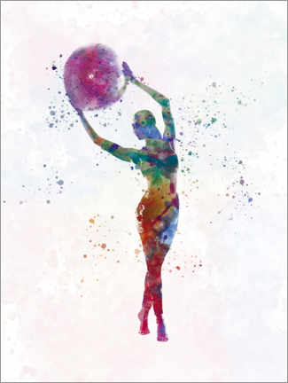 Poster  Fitness exercise with a ball III - nobelart