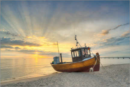 Poster  Fishing boat on the beach of the Baltic Sea - Michael Valjak
