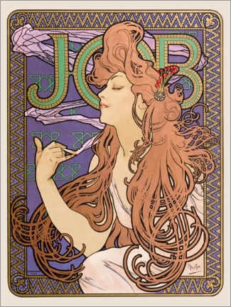 Poster  Job, Brunette - Alfons Mucha