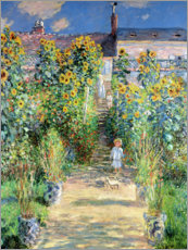 Wood print  The Artist's Garden at Vétheuil - Claude Monet