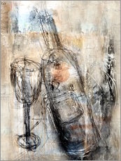Wall sticker  Wine bottle and glass - Christin Lamade