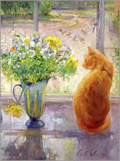 Gallery print  Cat with flowers in the window - Timothy Easton
