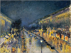 Gallery print  Montmartre Boulevard at night 1897 - Camille Pissarro