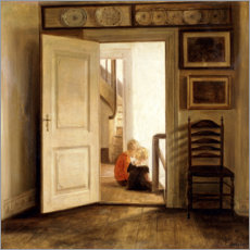 Canvas print  Children in an Interior - Carl Holsøe