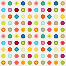 Gallery print  vintage colourful circles - Jaysanstudio