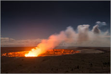 Gallery print  Active Kilauea Volcano under starry Sky, Big Island, Hawaii - Markus Ulrich