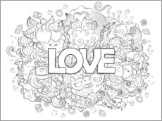 Colouring poster  In love