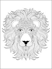 Colouring poster  Lion's head