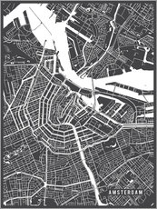 Wall sticker  Amsterdam Netherlands Map - Main Street Maps