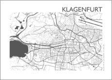 Poster City map of Klagenfurt
