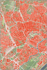 Poster City map of Vienna, colorful