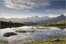 Poster Alpine idyll with mountain lake