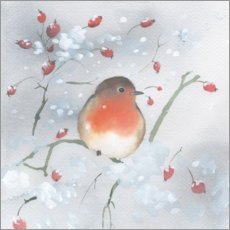 Poster  Robins in winter - Ray Shuell
