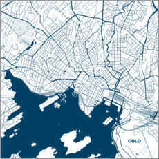 Poster City map of Oslo