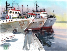 Foam board print  Old fishing boats - Anastasia Mamoshina