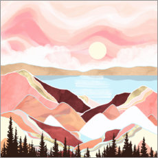 Poster Autumn Lake Sunrise Landscape