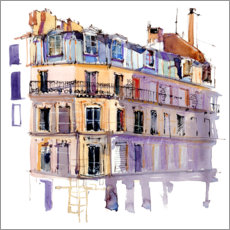 Poster Parisian window landscape