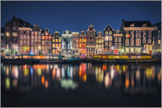 Poster Amsterdam at night