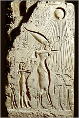 Gallery print  Pharaoh Akhenaten pays homage to the sun god Aten