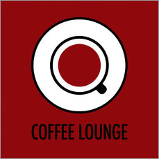 Wall sticker  Coffee lounge, red - JASMIN!