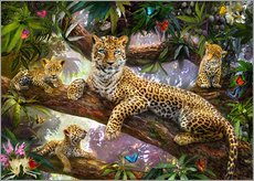 Gallery print  Tree Top Leopard Family - Jan Patrik Krasny