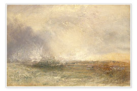 Poster  Stormy sea breaking on a shore - Joseph Mallord William Turner