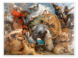 Poster  The Tiger Hunt - Peter Paul Rubens